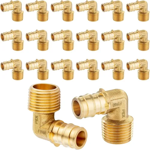 Vista 21 de Paquete de 2 accesorios HeSun PEX-A, codo de expansión de rosca NPT macho de 3/4 pulgadas PEX-A x 3/4 pulgadas, ASTM F1960098-2)