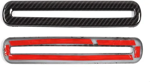 Vista 6 de GZXinWei Cubierta de salida de aire de puerta interior de fibra de carbono para Dodge Challenger 2015-2020 2021 2022 2023 Adhesivo para panel
