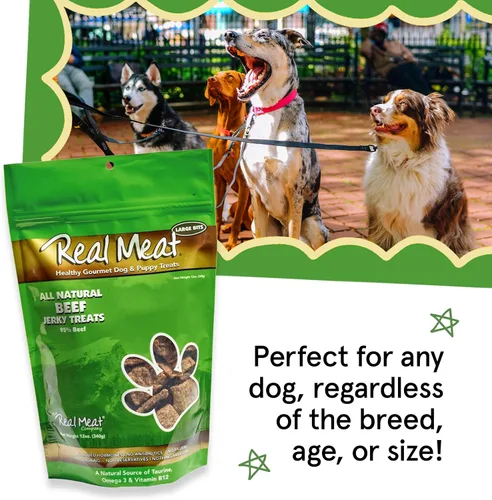 Vista 7 de Golosinas de carne real para perros - Bolsa de 12oz de tiras de carne de res aire-secas para perros de tamaño bocado - Golosinas de carne