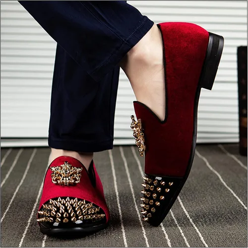 Vista 5 de JITAI Mocasines para hombre mocasines de terciopelo para hombre zapatos de boda para hombre zapatos de fiesta