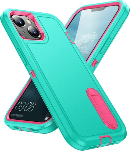 Vista 39 de IDweel Funda para iPhone 15 con soporte, protección resistente a los golpes, antiarañazos, delgada, ligera, protectora resistente, funda rígida