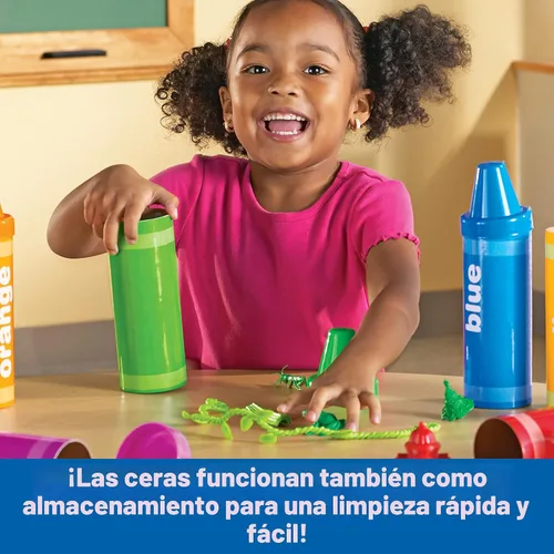 Vista 5 de Learning Resources Crayones de clasificación arcoíris - Regalos para niños pequeños, accesorios para niños pequeños, juguetes de apilar jumbo