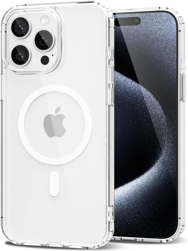 Vista 177 de oakxco Funda magnética transparente compatible con Magsafe, bonita funda delgada y transparente de poliuretano termoplástico no amarillenta, carcasa