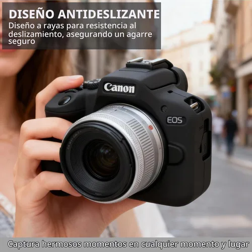 Vista 2 de Funda para cámara Canon EOS R100, funda protectora de silicona suave, antiarañazos, funda delgada con protector de pantalla, accesorios para Canon