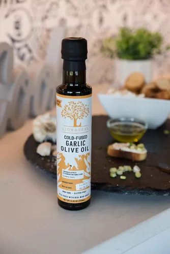 Vista 7 de Liokareas Aceite de oliva de ajo - Griego - Orgánico - Sin OMG - Sin gluten - Paleo - Keto - Fuente única - Primero prensado - Sin sabor artificial