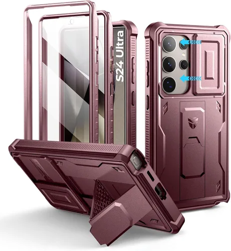 Vista 68 de Dexnor Funda para Samsung Galaxy S24 con Cubierta Deslizante Integrada para Cámara y Protector de Pantalla y Soporte, Funda Resistente a los Golpes