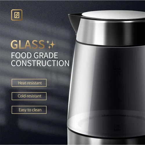 Vista 7 de Hervidor eléctrico con infusor de té y hervidor de agua caliente de vidrio eléctrico para té y café