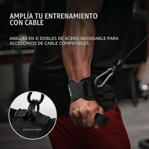 Vista 4 de GOUNOD Lifting Wrist Straps with D Ring for Weightlifting & Gym Negro (Grip)