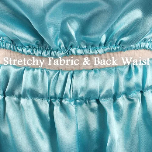 Vista 4 de TPMG Princess Jasmine Costume for Girls 3T-12Y, Dress Up Clothes Kids Halloween Play Dress with Wig Headband Party Outfits