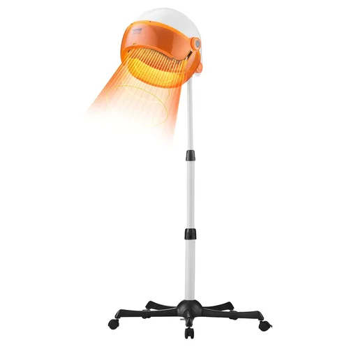 Vista 9 de VEVOR Secador de capó con capucha de 1875 W con velocidad variable, temperatura, temporizador y ruedas para salón de belleza y spa en casa Blanco