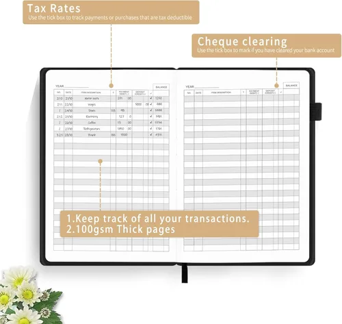 Vista 3 de Registros de cheques para chequera personal, registro Blugool de cheques con registros de cheques y transacciones, libro de registro de contabilidad