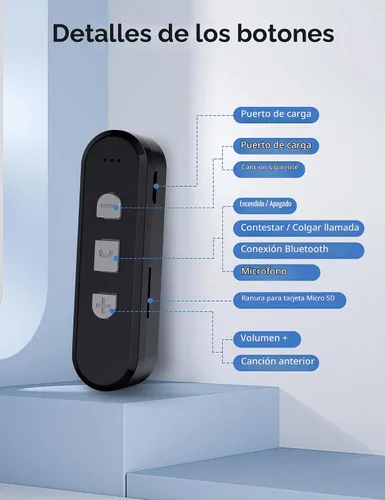 Vista 6 de Elook - Adaptador de casete a Bluetooth para coche con tarjeta micro SD, color negro Llamada manos libres, receptor de casete Bluetooth 5.1