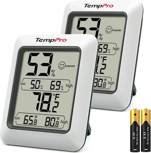 Vista 11 de TempPro TempAir - Termómetro higrómetro Bluetooth para invernadero de hasta 260 pies Room Indoor Thermometer Humidity Monitor, Humidity Meter
