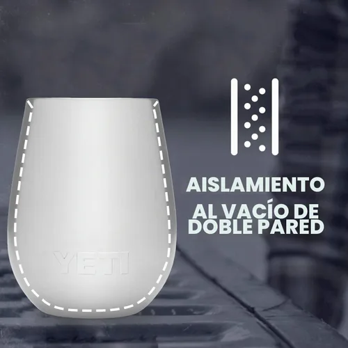 Vista 3 de YETI Rambler - Vaso de vino de 10 onzas, aislado al vacío, de acero inoxidable con tapa MagSlider, color azul marino