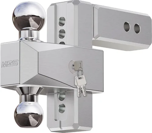 Vista 13 de MZS Enganche de Remolque de Aluminio Ajustable Mejorado - Se Adapta a Receptor de 2 Pulgadas - Enganche de Caída Resistente - Enganche de Remolque