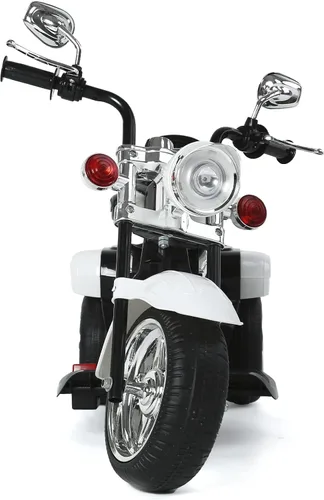 Vista 4 de Freddo Coche de juguete 6V Ride On Chopper - Vehículo eléctrico de 1 plaza para niños, duradero y fácil de limpiar, color blanco