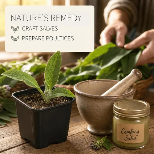 Vista 3 de Smoke Camp Crafts Planta de consuelda, Symphytum officinale, hermosas plantas de punto, decoración de jardín, maceta de 2.5 pulgadas