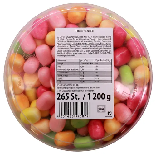 Vista 2 de Haribo Maoam Frucht Kracher Tub-265 pcs
