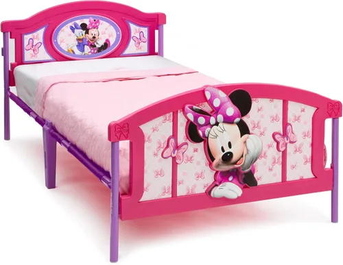 Vista 3 de Delta Children Cama Individual de Plástico con Piecera 3D, Disney Minnie Mouse