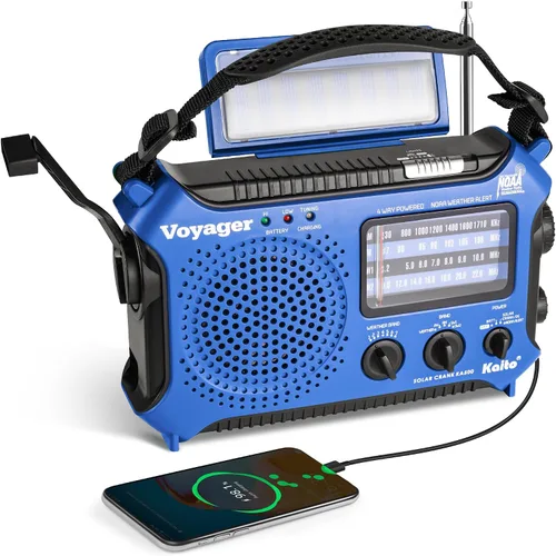 Vista 12 de Radio de alerta meteorológica Kaito KA500 de emergencia AM/FM/SW con 5 funciones Negro