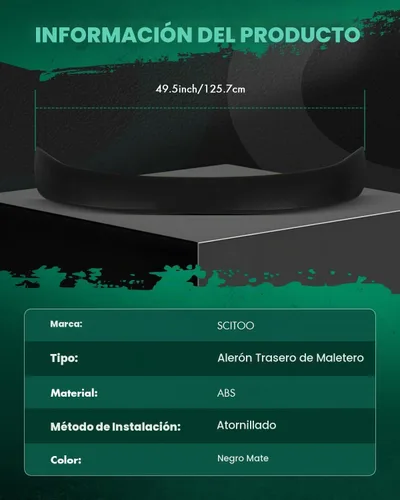 Vista 3 de SCITOO Alerón de maletero trasero ABS apto para Toyota