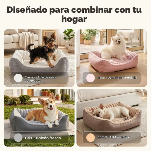Vista 9 de Avont Dog Bed for Small Pets, Plush Foam, Washable, Low Entry, Grey