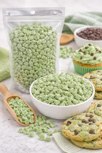Vista 2 de Oasis Supply, Gotas de confitería con sabor a menta verde con chispas de chocolate y menta (2)