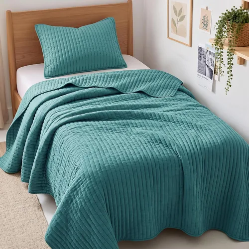 Vista 16 de Exclusivo Mezcla Juego de ropa de cama de edredón acolchado a rayas beige