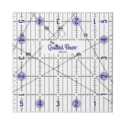Vista 21 de The Quilted Bear Reglas de Acolchado - Regla Acrílica Transparente Antideslizante para Acolchado, Patchwork y Costura con Líneas Negras Claras