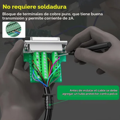 Vista 2 de Paquete de 2 adaptadores serie de conectores DB25 sin necesidad de soldadura D-SUB Adaptador RS232 hembra de 25 pines a conector terminal Módulo