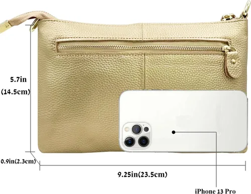 Vista 3 de Beurlike Cartera de cuero para mujer, bolso cruzado pequeño para teléfono