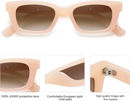 Vista 3 de SOJOS SJ2134 - Gafas de sol rectangulares para hombres y mujeres