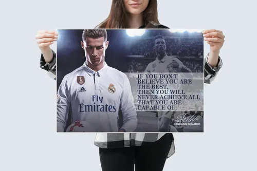 Vista 3 de Cristiano Ronaldo - Póster motivacional con citas inspiradoras para el aula, para hombre, fútbol, profesional, coaching, arte de pared, mentalidad