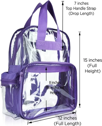 Vista 32 de DALIX Bolsas de mochila transparentes de plástico liso dorado