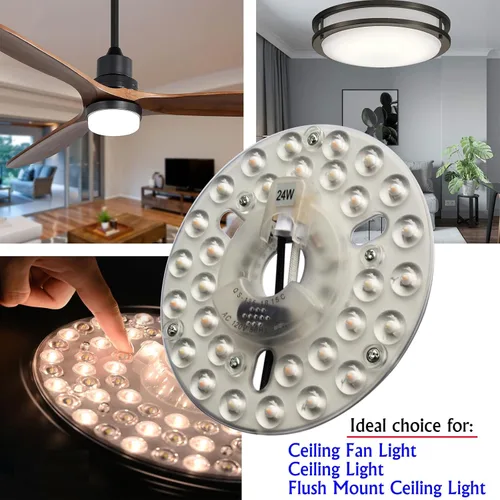 Vista 6 de 24W 5.3 "LED Kit de luz de ventilador de techo de repuesto LED Panel de tablero de luz con 3 funciones de memoria de temperatura