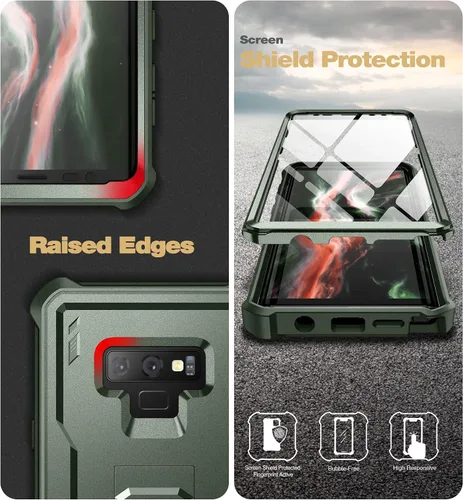 Vista 7 de Dexnor Funda de cuerpo completo para Samsung Galaxy Note 9/6.4 pulgadas, [protector de pantalla y soporte integrados] resistente protección de grado