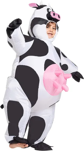 Vista 3 de Spooktacular Creations - Disfraz inflable de vaca de Halloween de lujo para niños