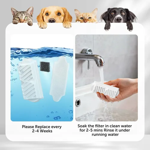 Vista 3 de Paquete de 18 filtros de repuesto de fuente de agua de cerámica para gatos, filtros de repuesto para fuente de cerámica de 2.2L/74 onzas (blanco)