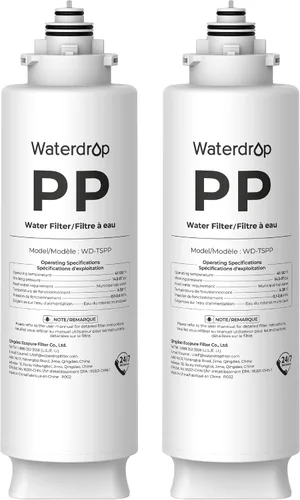 Vista 8 de Waterdrop TSPP Filtro de agua para debajo del fregadero de sedimentos, reemplazo TSU-W Sistema de filtro de agua ultrafiltración de 3 etapas