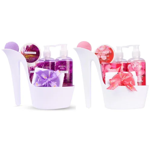 Vista 19 de Draizee Regalos de spa de lujo para mujer, juego de 2 canastas de spa con aroma de rosa y coco, gel de ducha, baño de burbujas, mantequilla