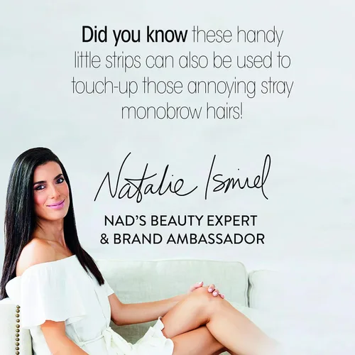 Vista 8 de Nad's Tiras de cera facial, hipoalergénicas para todo tipo de piel, depilación facial para mujeres, kit de depilación en casa con 20 tiras de cera