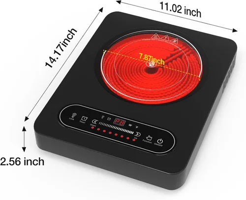 Vista 2 de Estufa eléctrica, 1800W portátil de una sola quemadora eléctrica