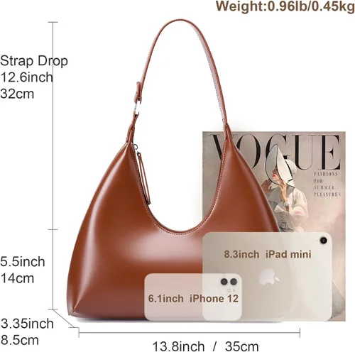 Vista 3 de MELOLILA Bolso hobo pequeño para mujer, bolso de media luna, bolso de hombro mediano para mujer, bolso de media luna 2023