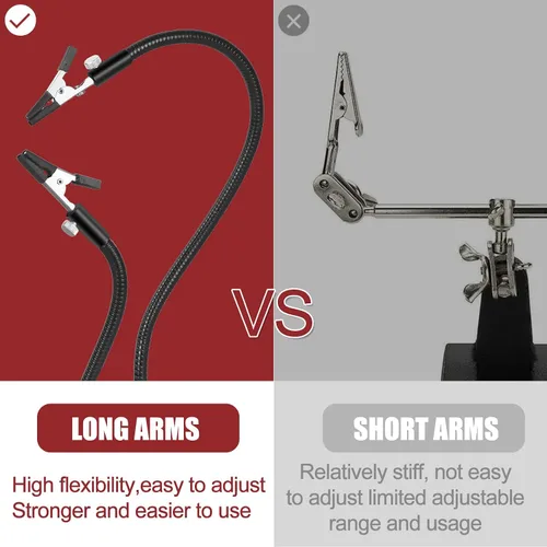 Vista 6 de Helping Hands - Estación magnética de tercer ayudante con 4 brazos magnéticos de soldadura, soporte para pistola de soldadura y base estable grande