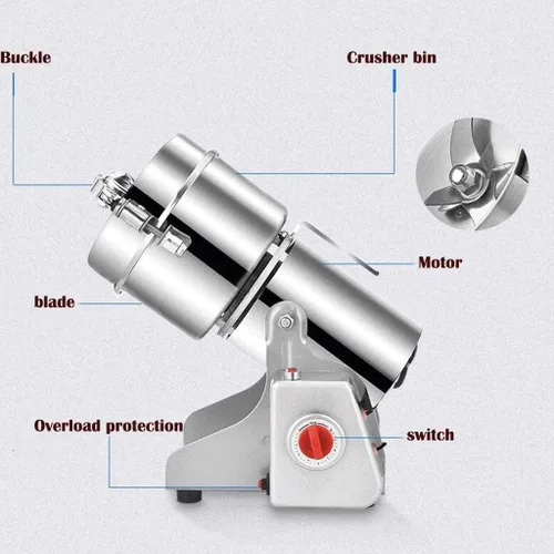 Vista 9 de 2500g Household Small Crusher, Electric Coffee Grinder, Grain Dry Grinder, Stainless Steel High-Power Spice Grinder, Fine Grinding Crusher