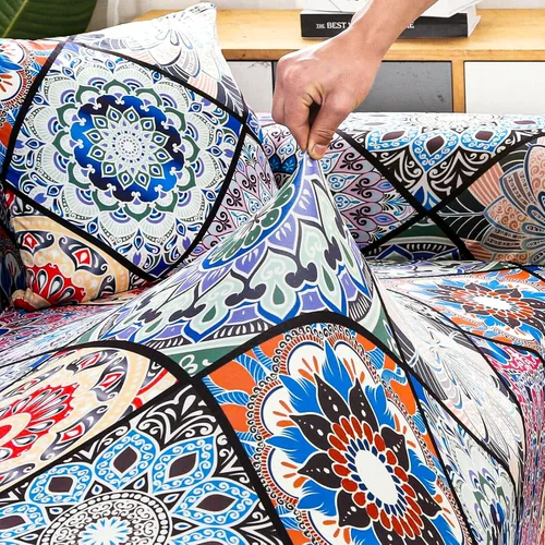 Vista 6 de ele ELEOPTION Funda de sofá modular, funda universal de tela elástica para sofá seccional en forma de L, protector bohemio