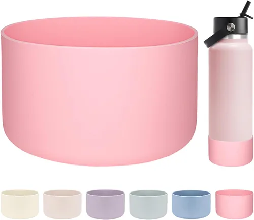 Vista 9 de HEYSKAY Bota protectora de silicona para botella de agua Hydro Flask, botella de agua de boca ancha, protector inferior de silicona antideslizante