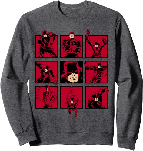 Vista 3 de Marvel Sudadera Daredevil The Faces of The Man With No Fear, Negro, S