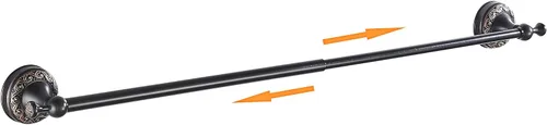 Vista 13 de Barra doble para toallas de bronce aceitado frotado de latón, ajustable de 15.5 a 27.5 pulgadas, soporte de barra para toallas de baño para portador