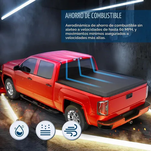 Vista 6 de MOSTPLUS - Cubierta de caja de camioneta de tres pliegues compatible con Honda Ridgeline 2017-2025, impermeable, de tres pliegues, parte superior, 5